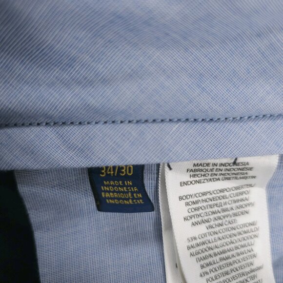 POLO RALPH LAUREN Chino Pants Navy Blue Stretch Straight Fit Size 34x30 - Picture 7 of 10